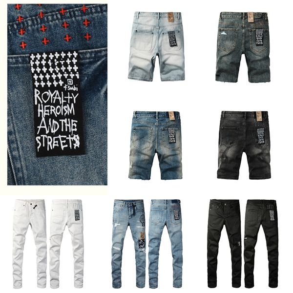 designer KSUBI jeans for mens jean ksubi short pants men trends distressed black ripped biker slim fit motorcycle sweatpants - Apparel - kickcraft
