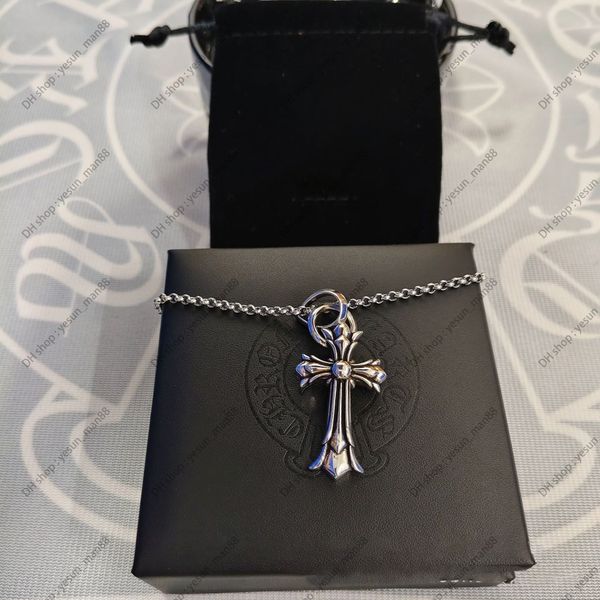 chrome Necklace Bold Letter Cross Women chromes Necklaces Designer Brand Flower Pendant Chain Men chromed Jewelry Necklace A2Fr - Jewelry - kickcraft