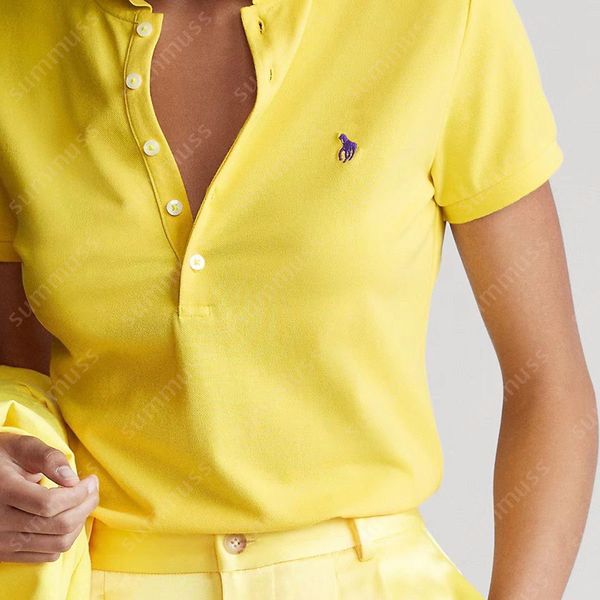 S-2XL Womens Designer Polo Shirts For Ladies Colorful Classic Embroidery T Shirts Luxury Polo Tees Summer 5 Button Tee Shirts - Apparel - kickcraft