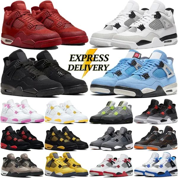Designer Shoes 4 Basketball Shoes For Men Women 4s Sneaker Military Black Cat Pine Green White Oreo Red Thunder Unc Bred Cacao Medium Olive Sail Mens Trainers Sports - Shoes & Accessories - kickcraft